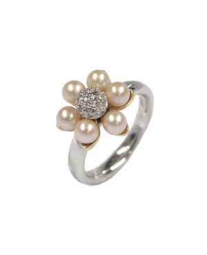 anello mimi fiore perle bianche FA01DB02